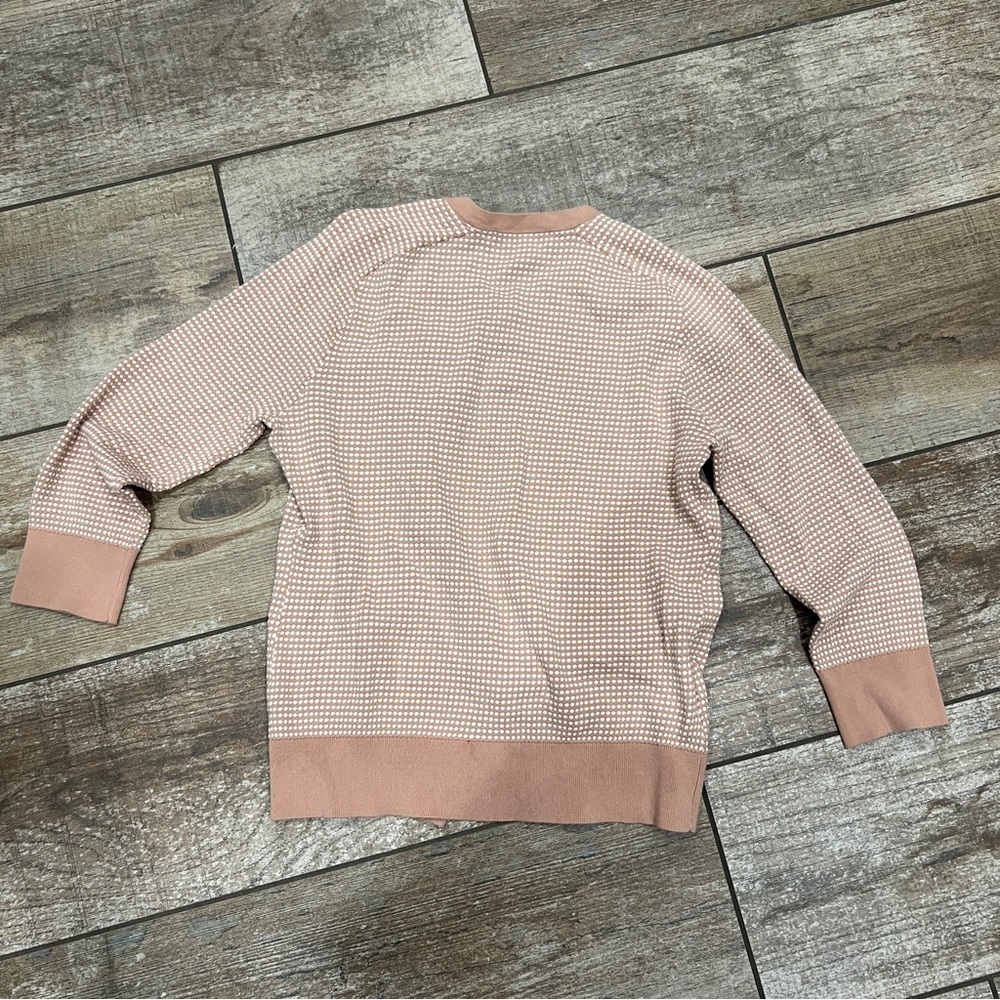 Ann Taylor | Light Pink and White Button-Up Cardigan - Picture 6 of 6